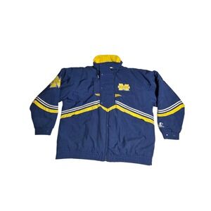 Vintage Michigan Wolverines Jacket XL Blue Yellow Logo Athletic NCAA Coat